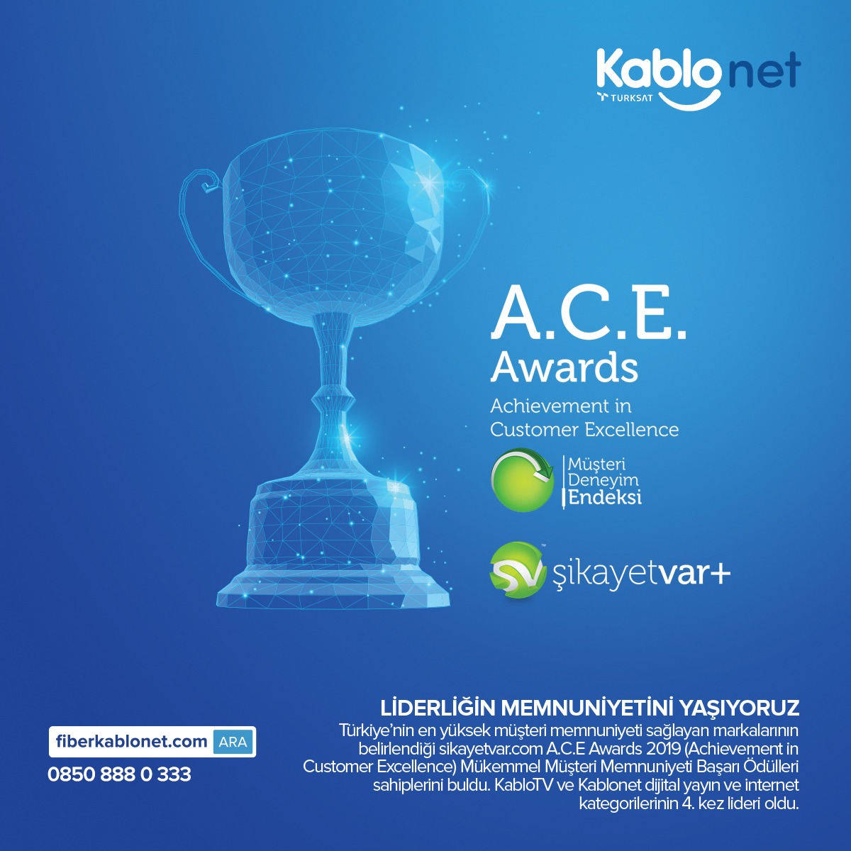 Kablonet Müşteri Memnuniyeti Ödülü